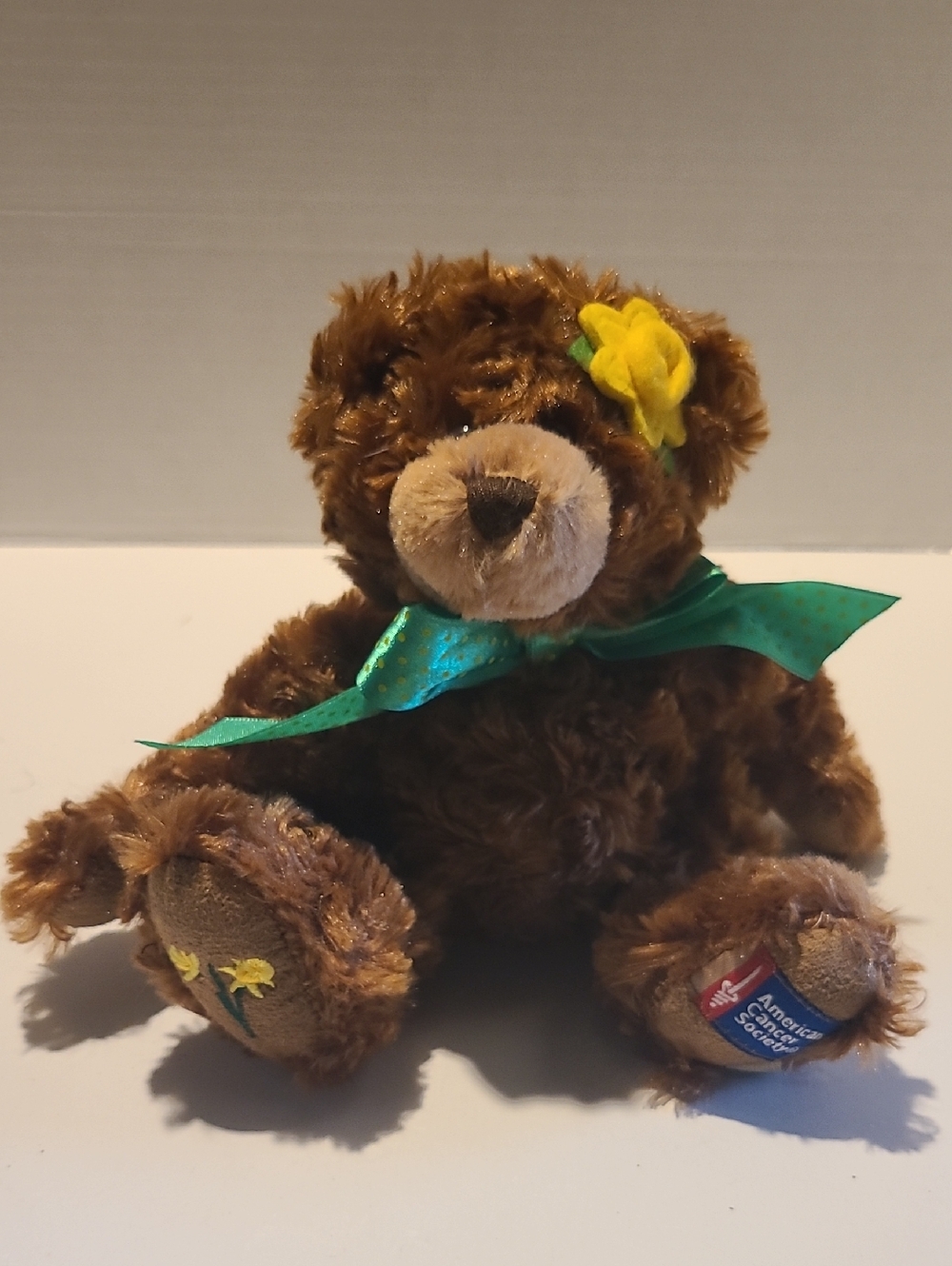 Boyds Bears American Cancer Society Daffodil Days Brown Plush Teddy